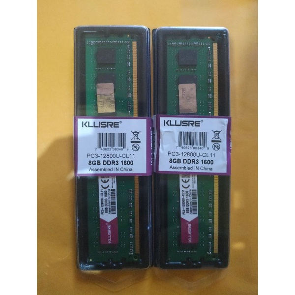 Memory RAM Kllisre 8GB DDR3 PC12800 1600Mhz Khusus PC Desktop Prosesor AMD