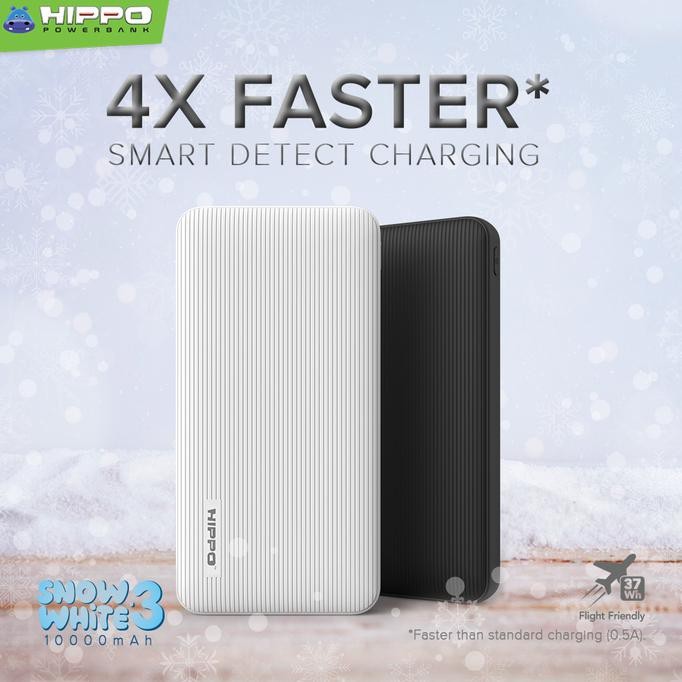 Hippo Power Bank Snow White 3 10000 Mah Flight Friendly