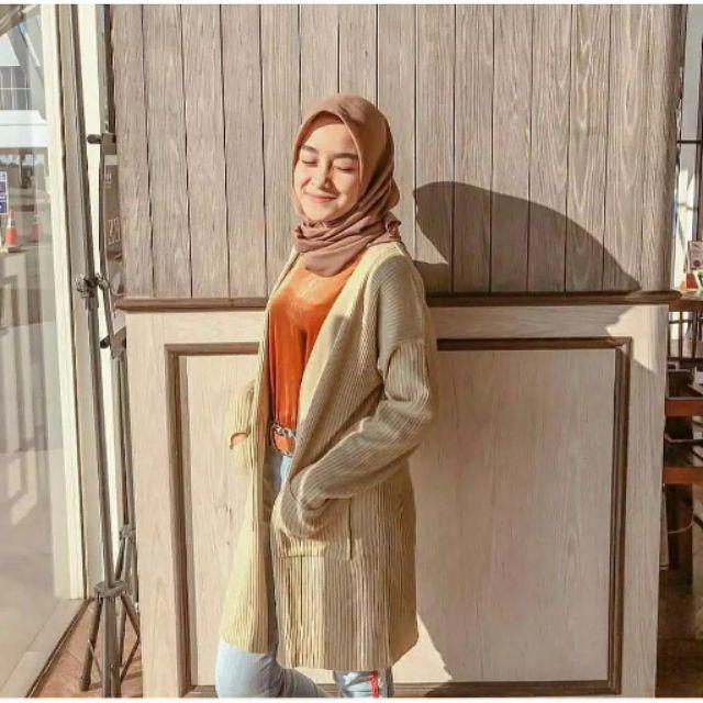 KARDIGAN BELLE/CARDI OVERSIZE RAJUT PREMIUM-Cream