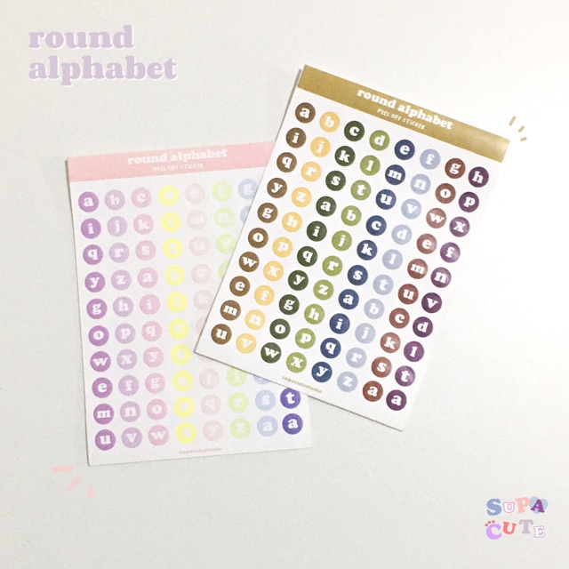 

Round Alphabet Sticker | Supacute Studio | sticker journaling polcos deco