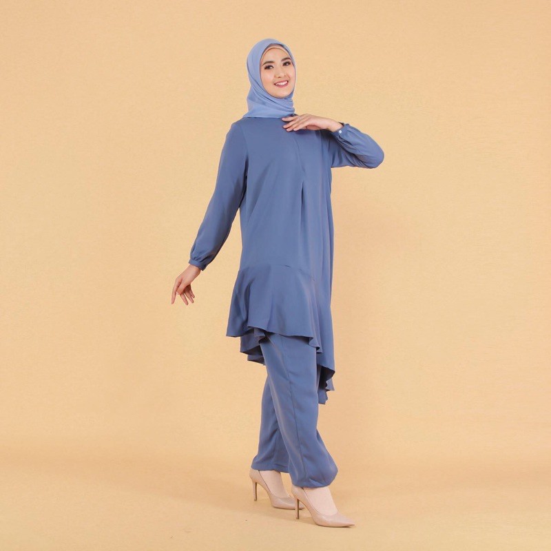 Tunik / homey set / piyama set / baju set polos / Pretty Set by ROOŚ - Blueish