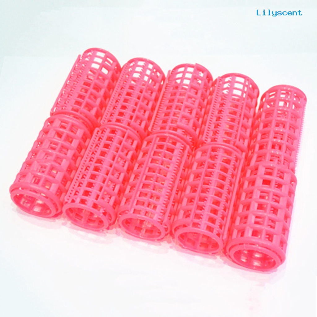 Ls 12Pcs Roller Pengeriting Rambut DIY Anti Slip Bahan Plastik Ringan Untuk Rumah