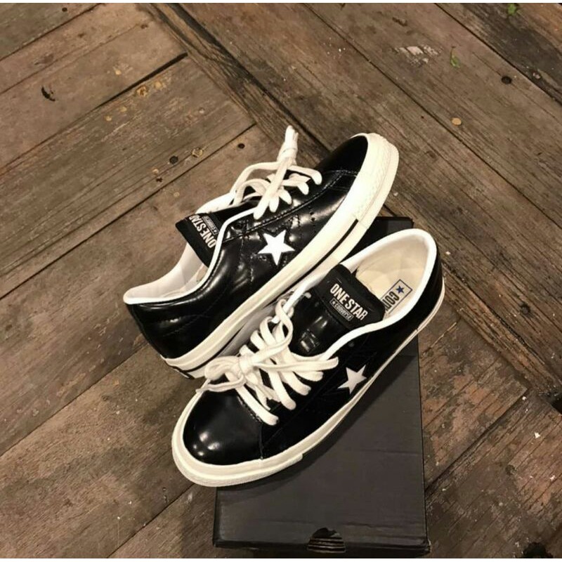 Converse one star handbyeol ox leather " black white "