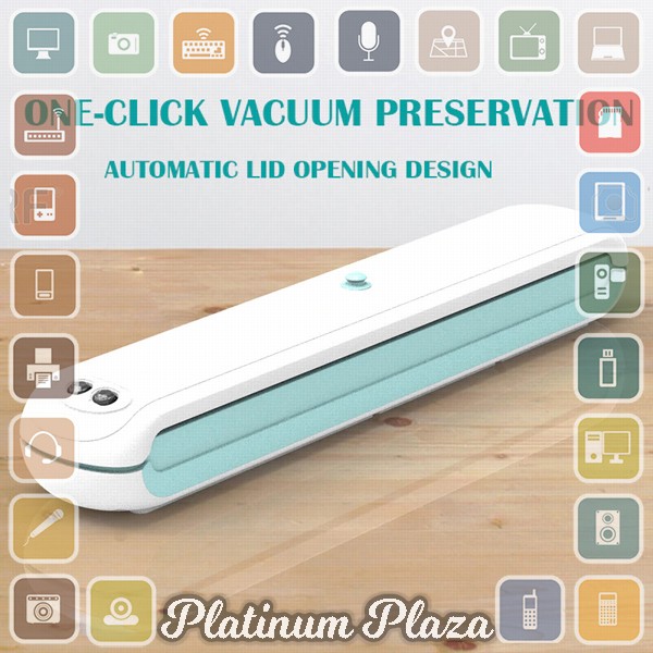 WOMSI Pompa Vacuum Sealer Makanan Food Packing Machine Single Pump with 10 Bags - SX-3`3RY35N-- Blue