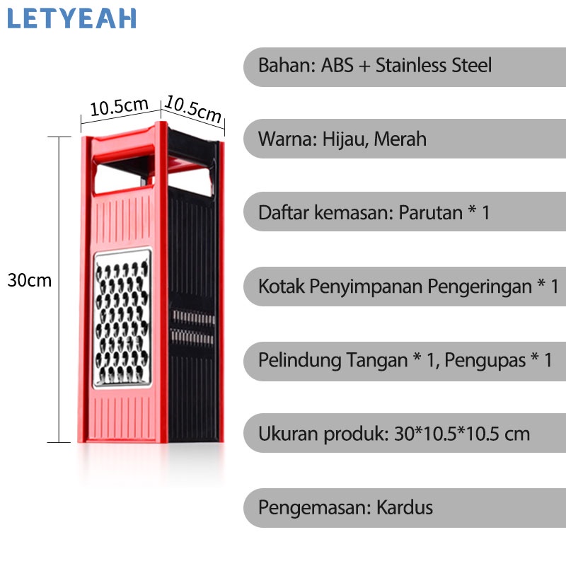 letyeah Parutan serbaguna / parutan sayur manual / alat pemotong sayur / alat pengiris grater dapur