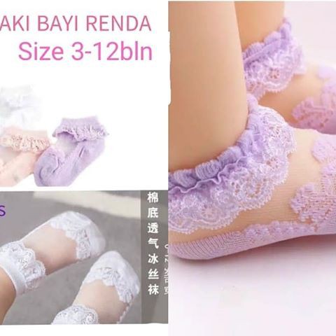 COD [ASERA] KAOS KAKI BAYI RENDA JARING POLOS CATELL LOVE KAOS KAKI BAYI PEREMPUAN B221
