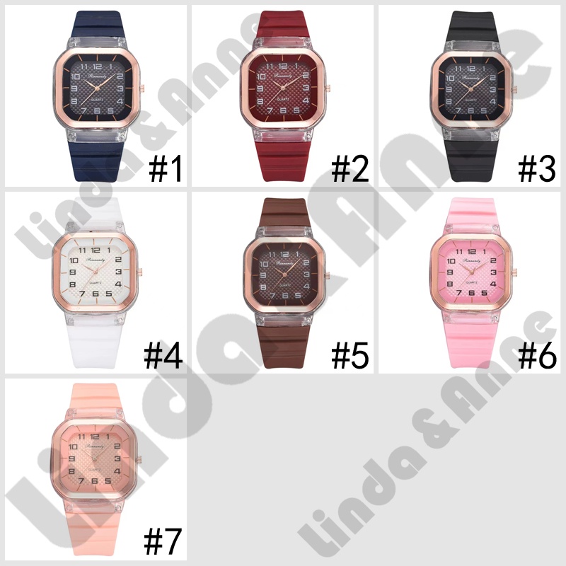 Jam Tangan Rubber Wanita Analog Dial Kotak Casual Fashion Korean Import  Jam Tangan Wanita Hush Puppies