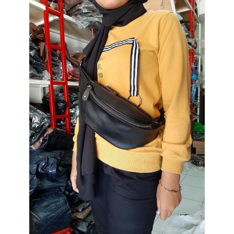 waist bag pria waist bag wanita asli kulit