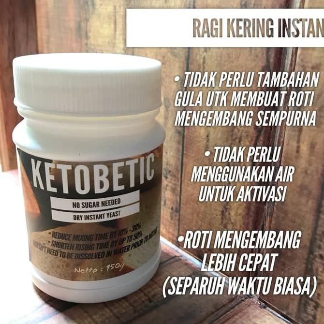 

Ketobetic Dry Instant Yeast Ragi Instant Kering Tanpa Gula 150g