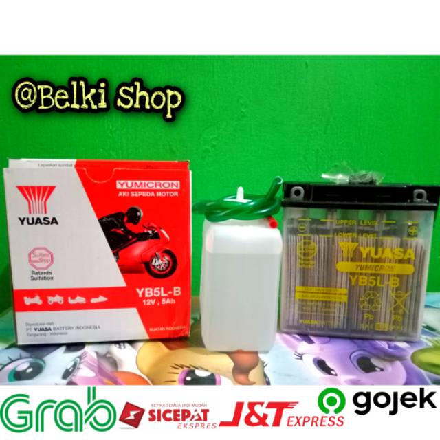 Aki Motor Yamaha Jupiter MX-135 (old), Vega ZR, Smash YUASA YB5L-B 5Ah