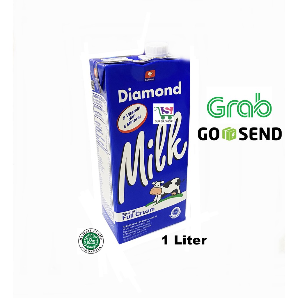 DIAMOND Susu UHT Full Cream / Cokelat / Low Fat 1 Liter