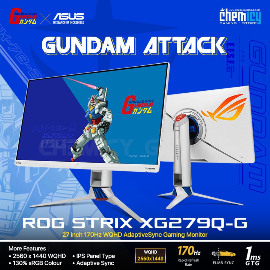 Asus ROG Strix XG279Q-G Gundam 27inch 170Hz WQHD Adaptive Sync Monitor