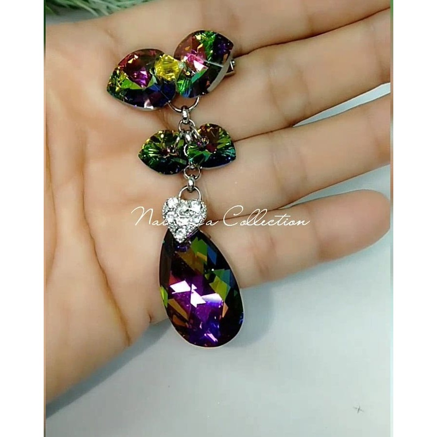 Bros mewah swarovski original peniti Love