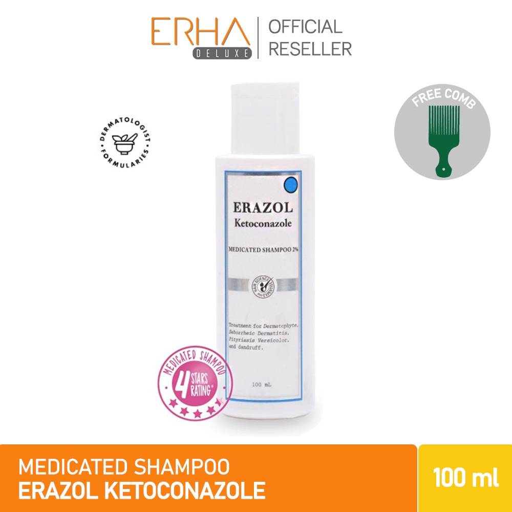 Shampo Ketombe ERHA Erazol Shampoo - Dermatitis Seboroik &amp; Infeksi Jamur / Terbukti Klinis