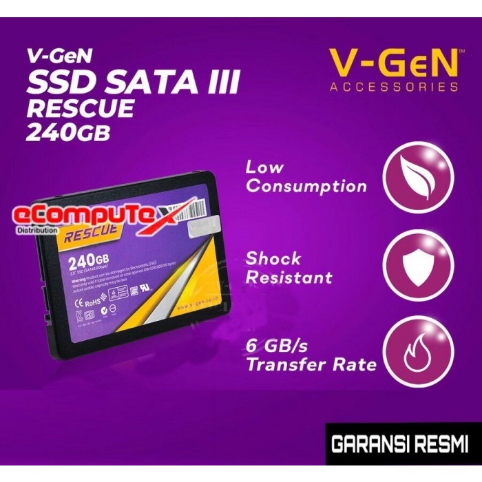 SSD SOLID STATE DRIVE VGEN RESCUE 240GB V GEN 240 GB SATA III 3 GARANSI RESMI