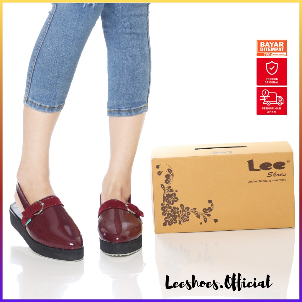 Sepatu Wanita Casual Terbaru - Hak Platform Original by Leeshoes Official Store Kode NB1 Warna Marun