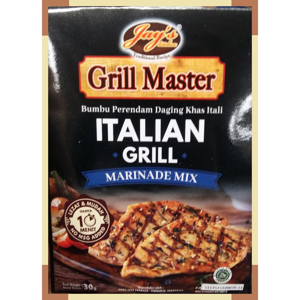 

Grill Master | Italian grill | marinade mix | 30 gram | Jays Kitchen