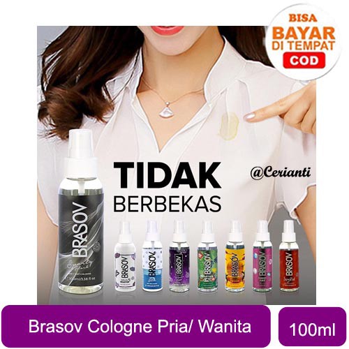 [BPOM] [HALAL] BRASOV Body Mist Cologne Wanita &amp; Pria 100 ML Sehari-Hari Spray Besar Wanita Lelaki