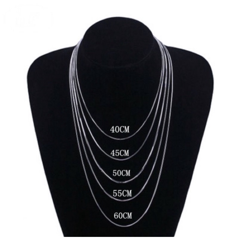 Kalung Rantai Polos Silver Double Layer Pria Wanita