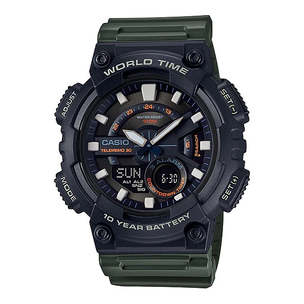 Casio Original AEQ-110W / AEQ-110W-2A Jam Tangan Digital Pria Hitam G-Shock