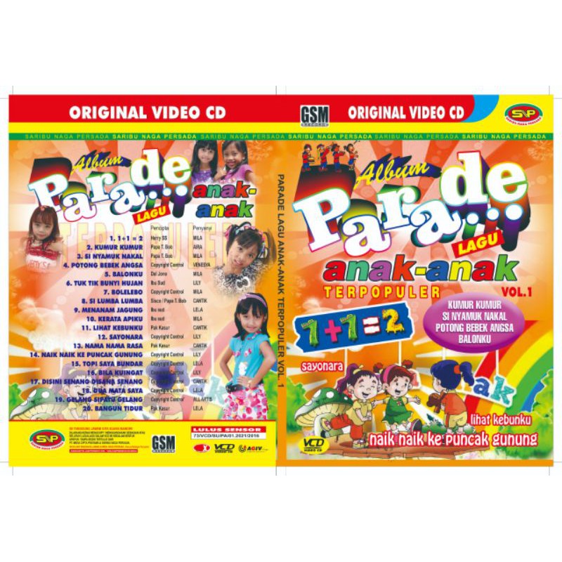 kaset VCD Album parade lagu anak2 teepopuler