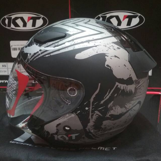 [COD] HELM KYT DJ MARU VENOM BLACK DOFF SILVER