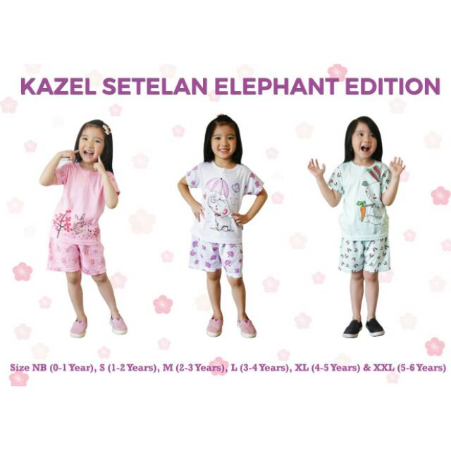 CUCI GUDANG PROMO KAZEL SETELAN ELEPHANT / CASTLE  EDITION BAJU ANAK / BAJU BAYI ( ISI 3 PCS)  SNI