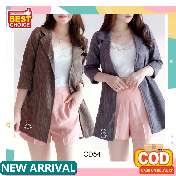 Blazer Korea Biru Blueray Import Full Furing Kantor Oversize | Dw205 Afi - Ln - Blezer Alayka Cd54 -