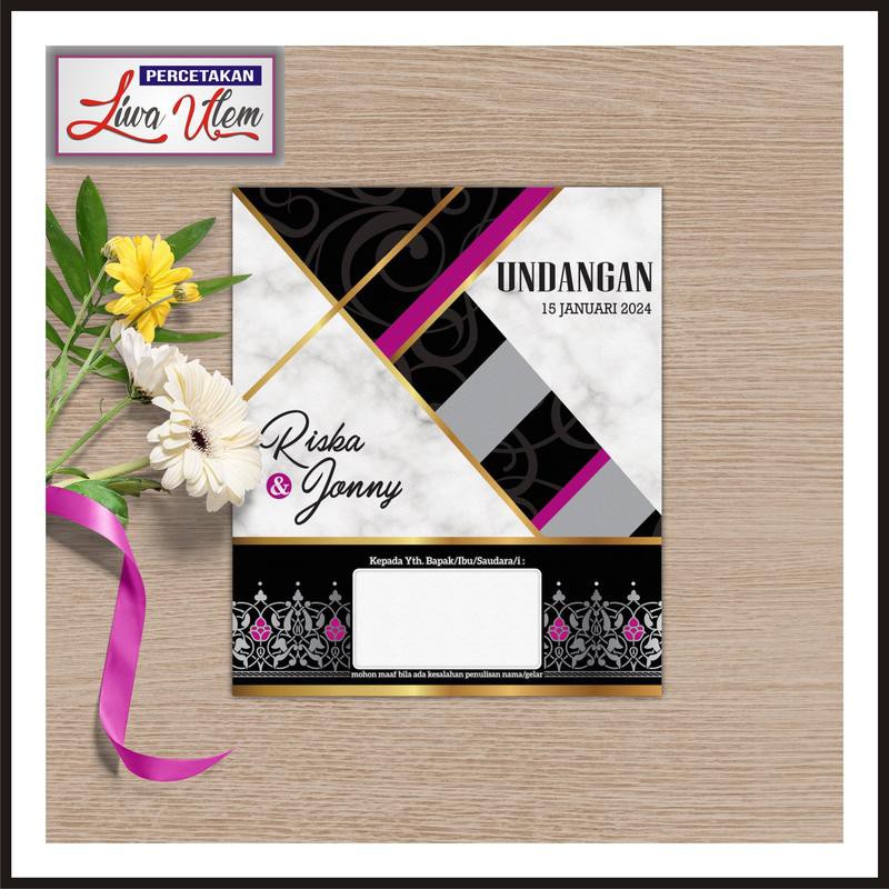 Undangan Softcover Hitam Simpel Keren Ukuran Besar