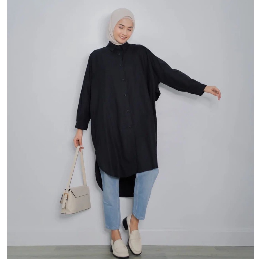 LAYNA TUNIK RAYON WANITA // SERUNI TUNIK REMPEL BELAKANG