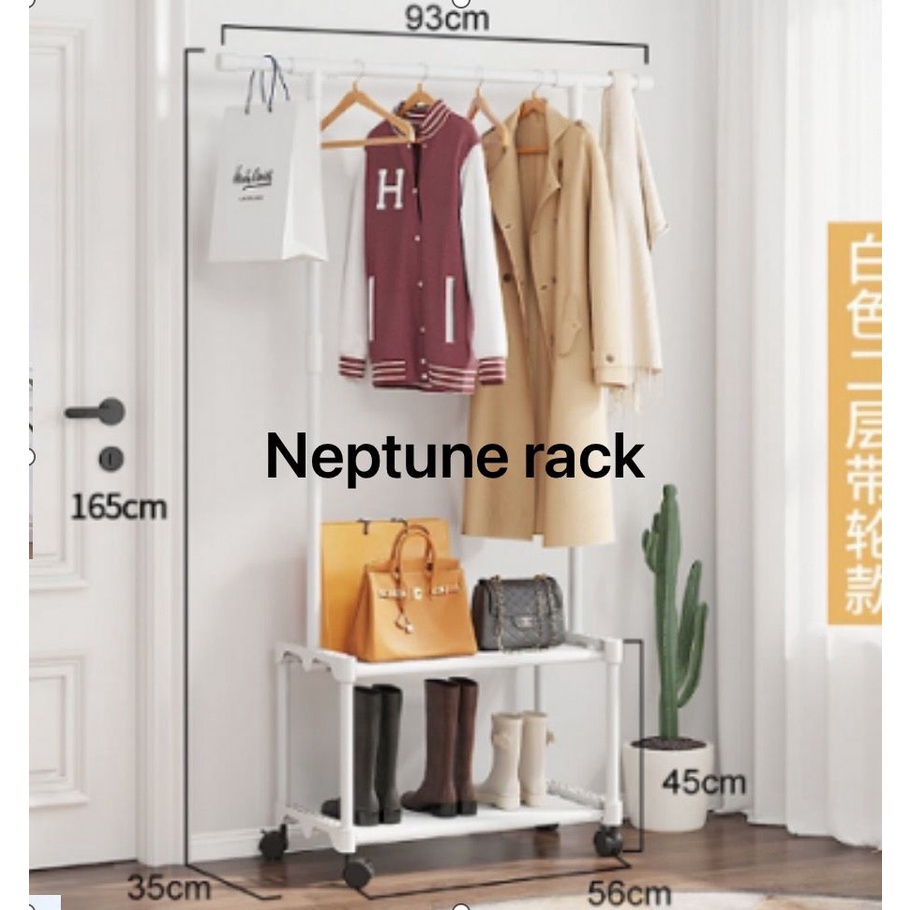 SHENAR NEPTUNE RACK - STAND HANGER SINGLE - RAK GANTUNGAN BERDIRI SERBAGUNA HEMAT TEMPAT DENGAN RODA