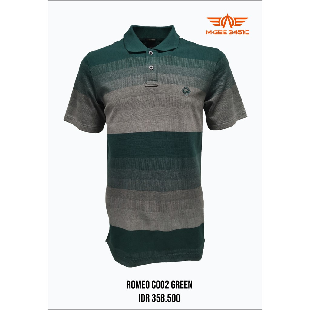 Kaos Polo Pria MGee 3451C Original Romeo 002 Green dan Navy