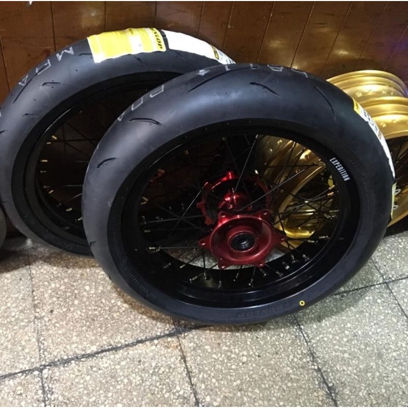 Paket ban set Supermoto crf 150 premium ban dunlop velg expedition