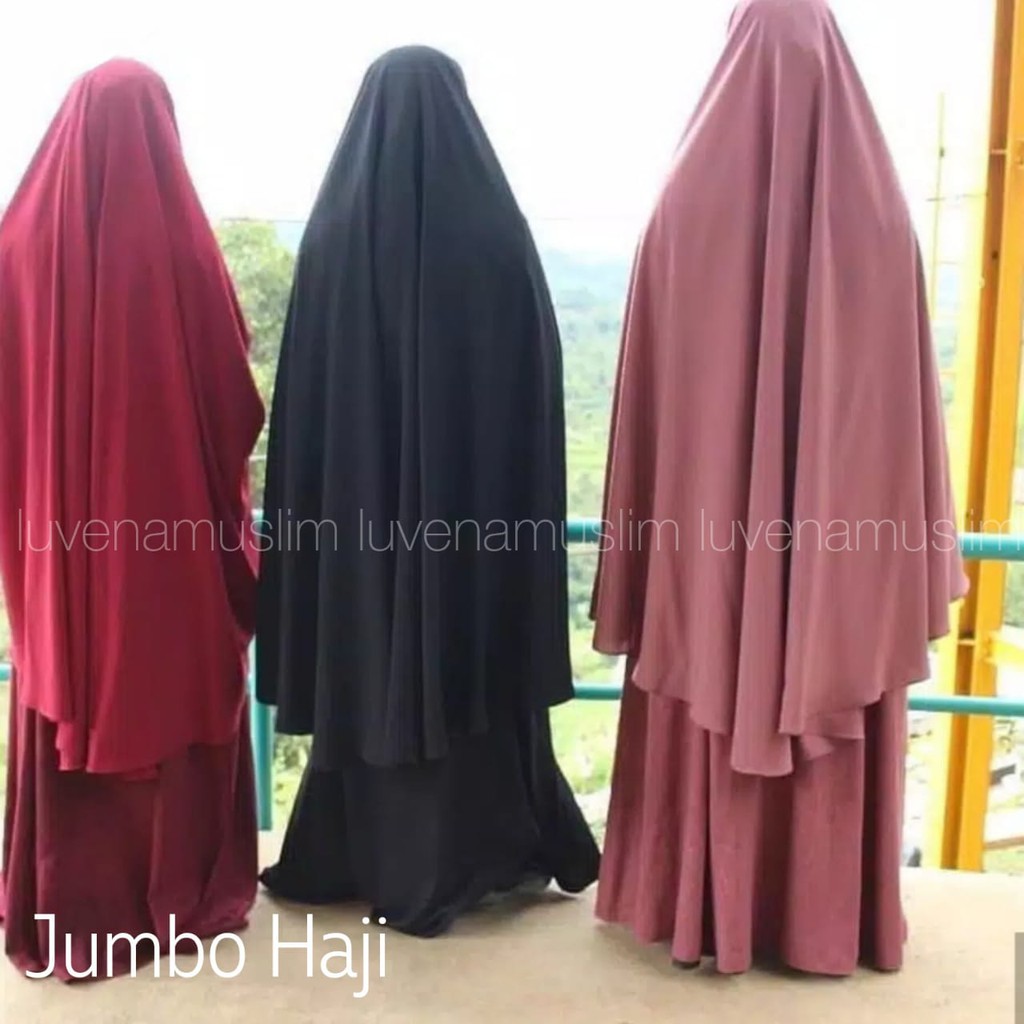 Jilbab khimar super jumbo haji Wolfis premium-1