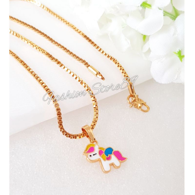 Kalung Anak Unicorn Perhiasan impor Lapis Emas 18k xuping Yaxiya kalung anak