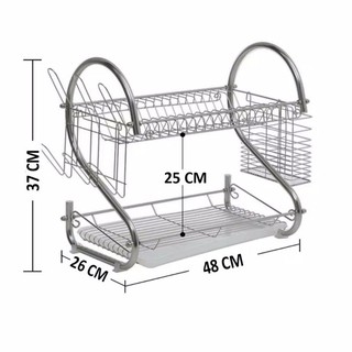 Rak Piring tri j Stainless Premium 2 Susun Rak Dapur rak cuci piring