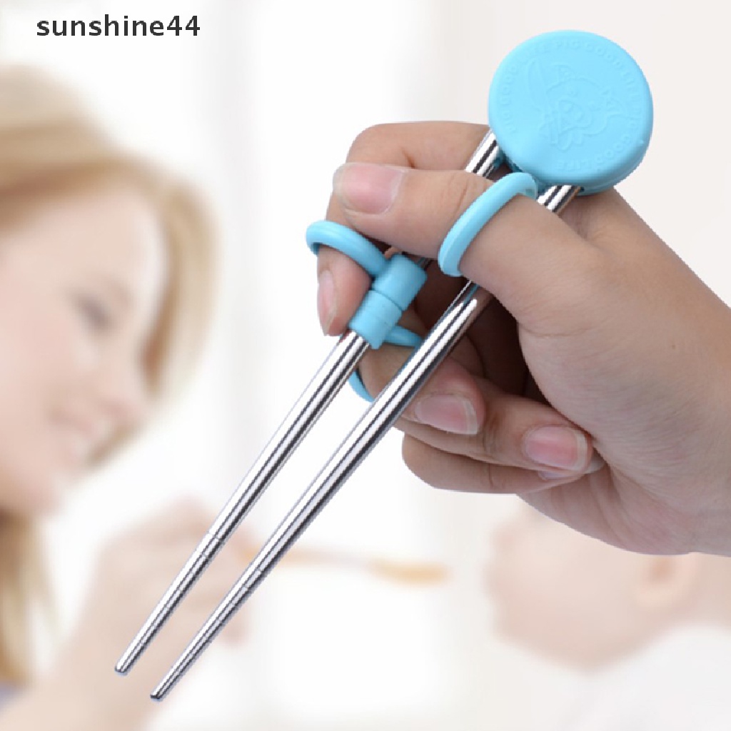 Sunshine Sumpit Stainless Steel Portable Dapat Dipakai Ulang Untuk Anak Belajar