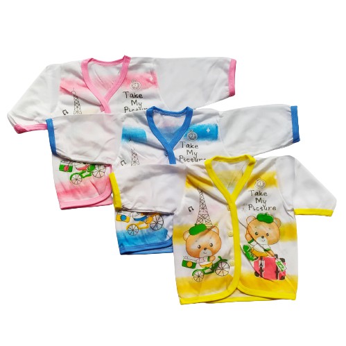 3 Pcs Baju bayi lengan panjang nb Motif   atasan bayi  baju bayi lengan panjang  Baju bayi 0-6 bu