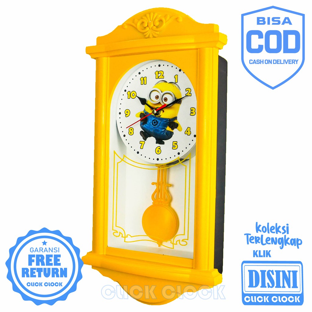 Jam Dinding Bandul Dekorasi Rumah Karakter Doraemon Hello Kitty Unik Bagus Wall Clock ESA 465