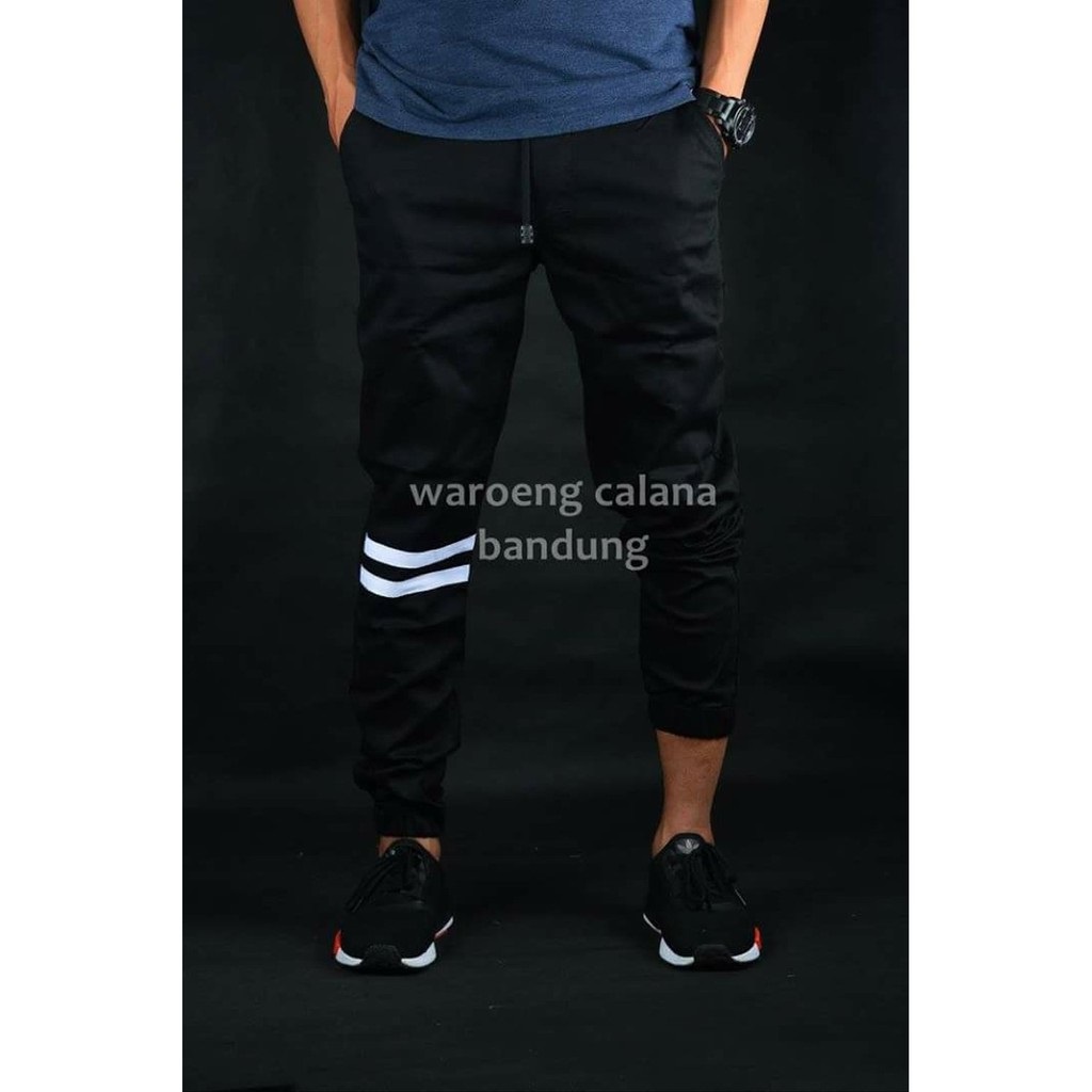 Celana Joger Jogger Pants Pria Wanita Joger List Stripe Panjang Cowo Dewasa