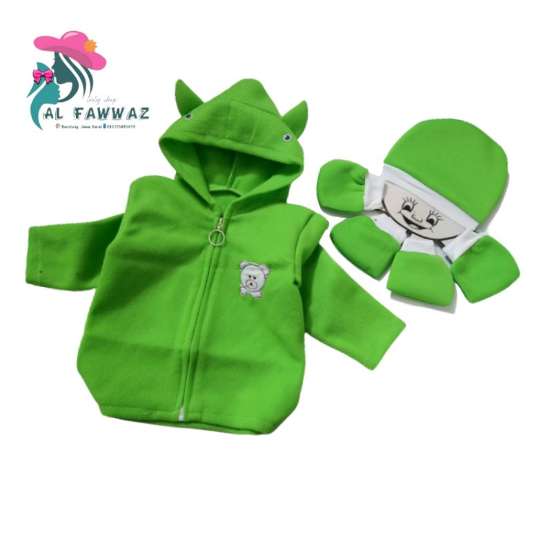 Set 4in1 jaket bayi topi &amp; sartaki