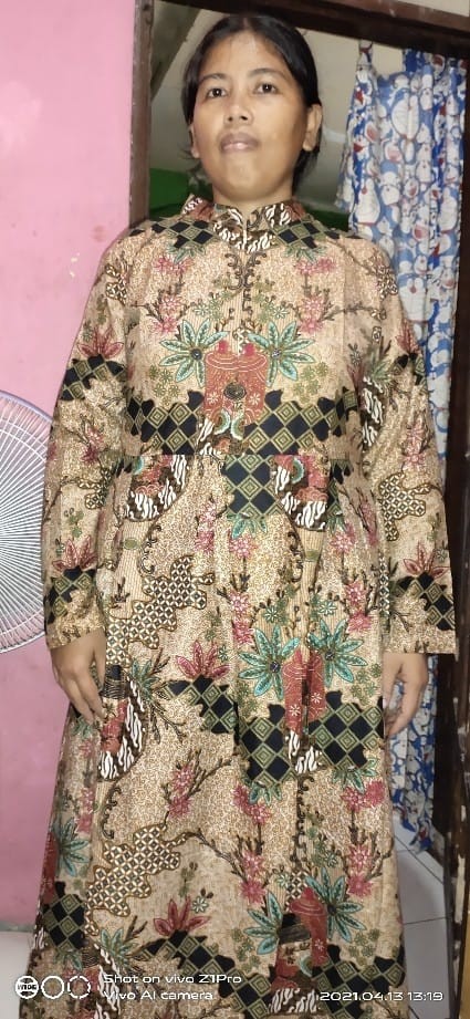 Maura Couple - Batik Couple Keluarga Sania Ruffle Ori Ndoro Jowi Dnt Motif Terbaru