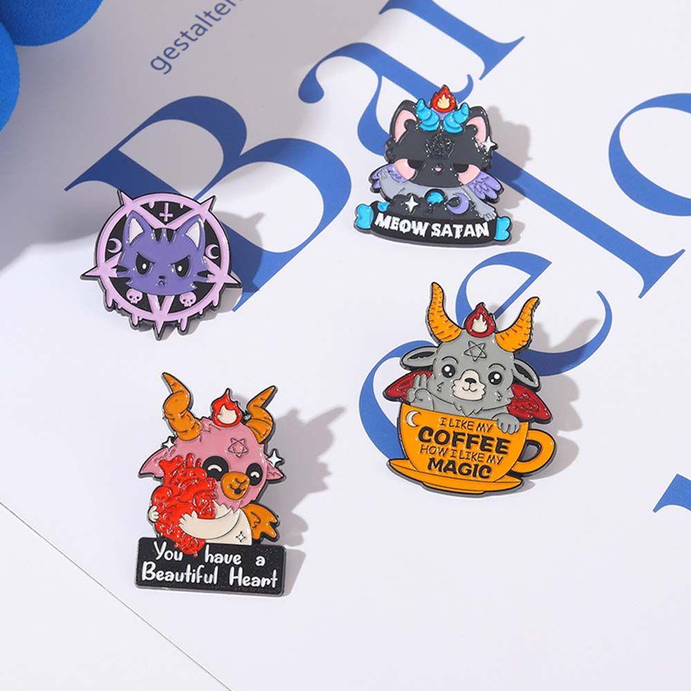 Mxbeauty Bros Pin Hewan Kucing Lucu Kambing Travel Commemorative Lapel Pin Lencana Pin Kerah Brooch