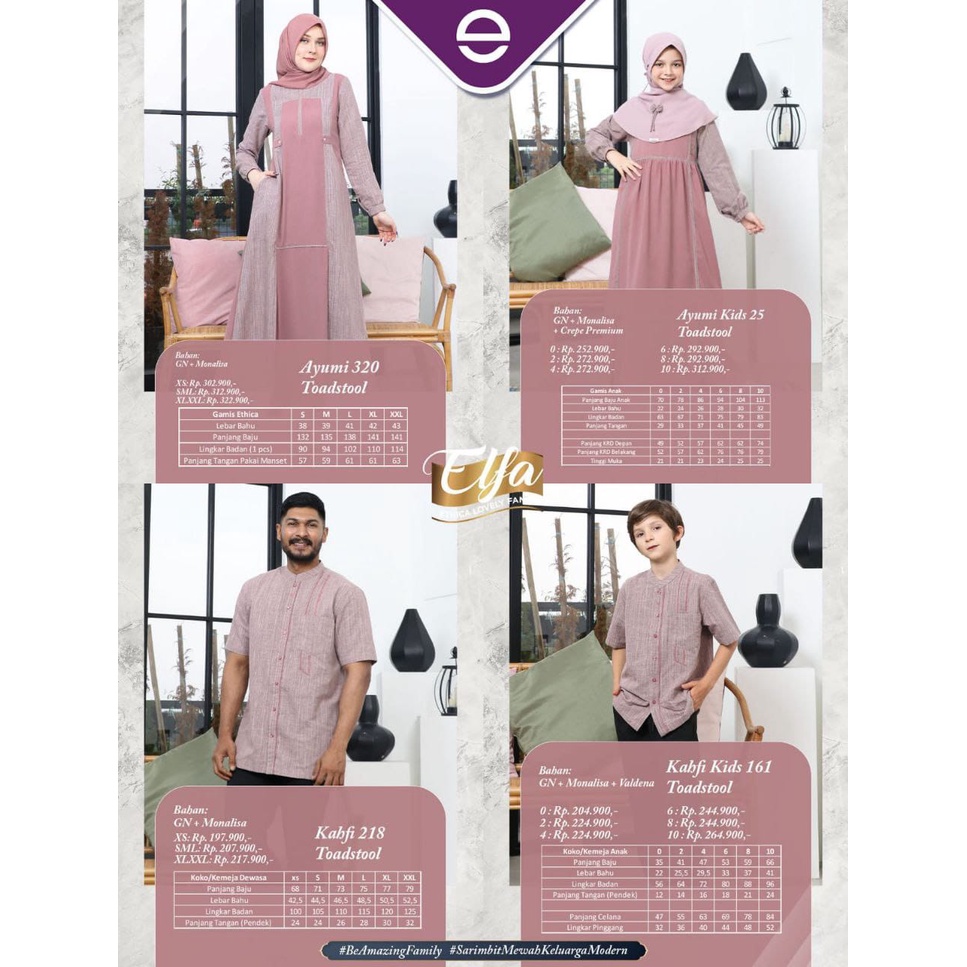 Cod Busana Muslim Sarimbit Elfa 255 New Arrival Best Seller Diskon 15%