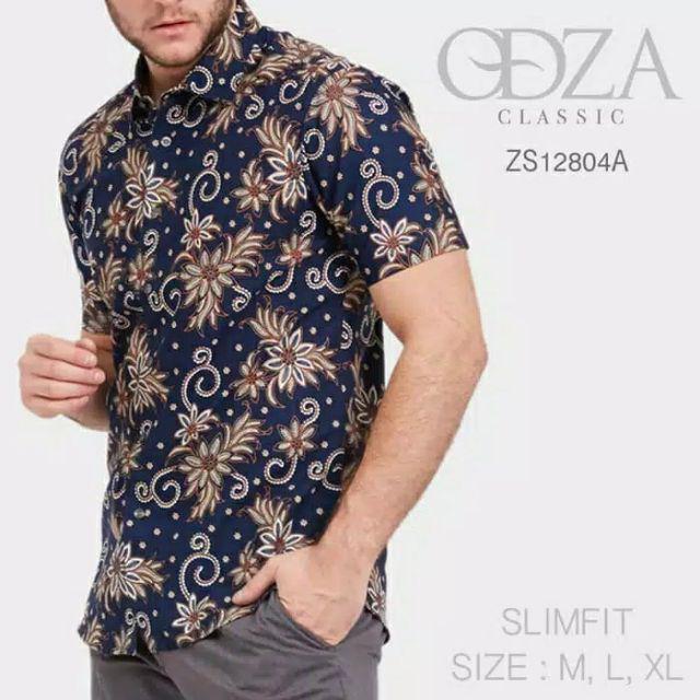 Kemeja Batik Pria Modern Lengan Panjang Casual Modis Slim Fit Trendy Masa Kini Zl11806b