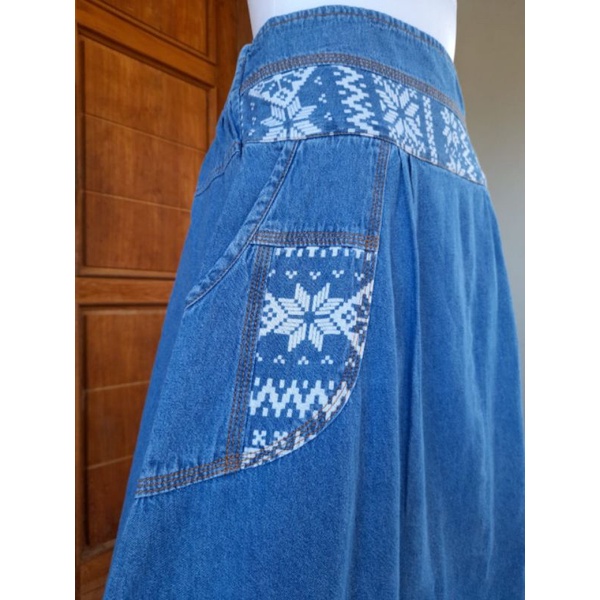 Rok Jeans Wanita / Rok Panjang Wanita / Rok Bordir / Rok Jeans Murah / Rok Cantik