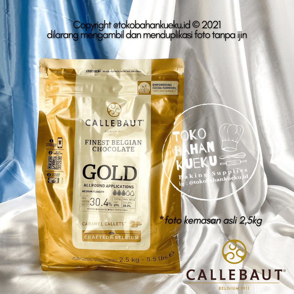

BARRY CALLEBAUT Gold Caramel Chocolate Couverture Cokelat 250 gr