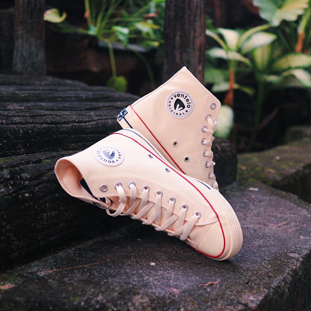 VENTELA BACK TO 70'S CREAM HIGH CUT | Shopee Indonesia