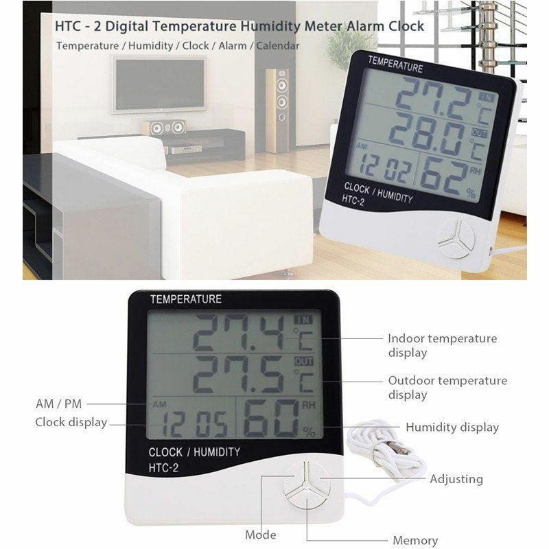 Thermometer Hygrometer Digital Higrometer Termometer Ruangan Clock Temperature