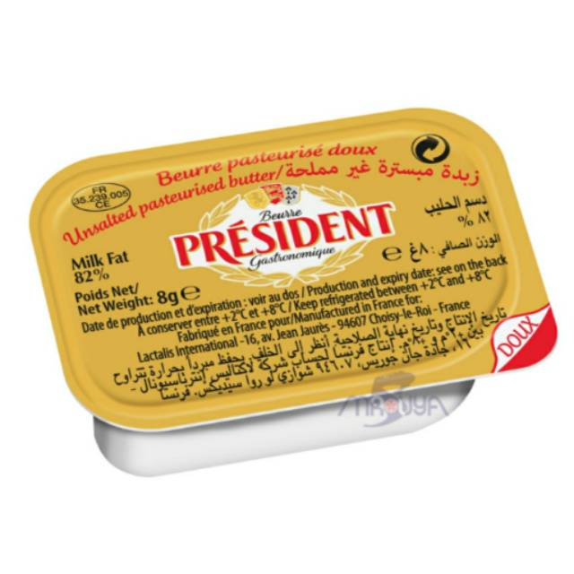 

Butter President Unsalted 8gr (100Pcs) - DC029